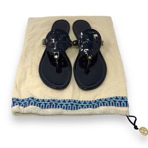 Tory Burch Patent Leather Miller Sandal Navy Indigo Blue 10.5 Women’s
